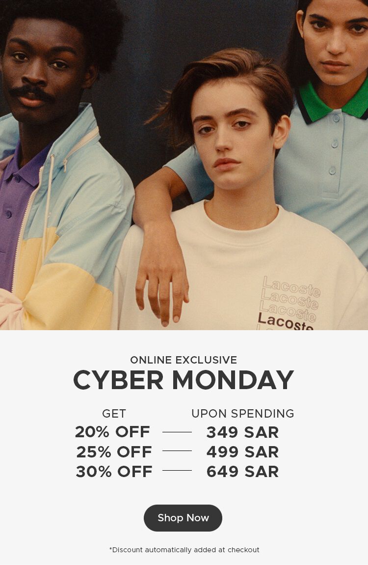 Cyber on sale monday lacoste